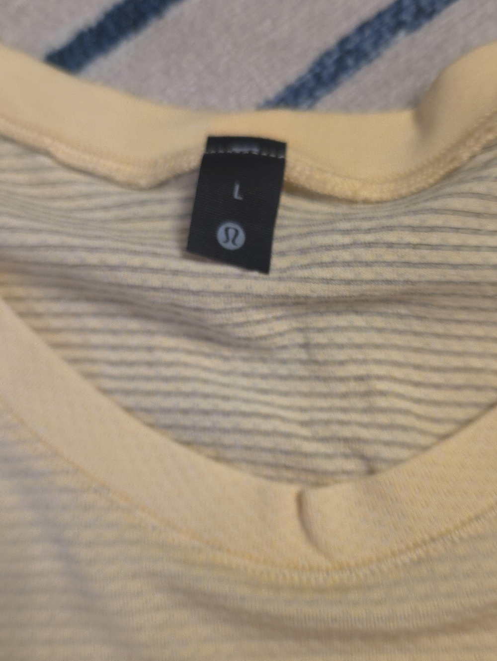 lululemon athletica Men’s Pale Yellow Striped Crewneck Sweater